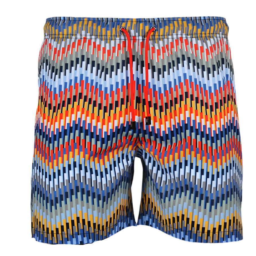 Moda Bandidos Line Zig Shorts - Orange/Blue
